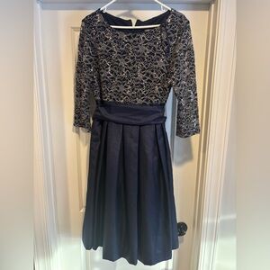 Jessica Howard Navy Lace Midi Dress